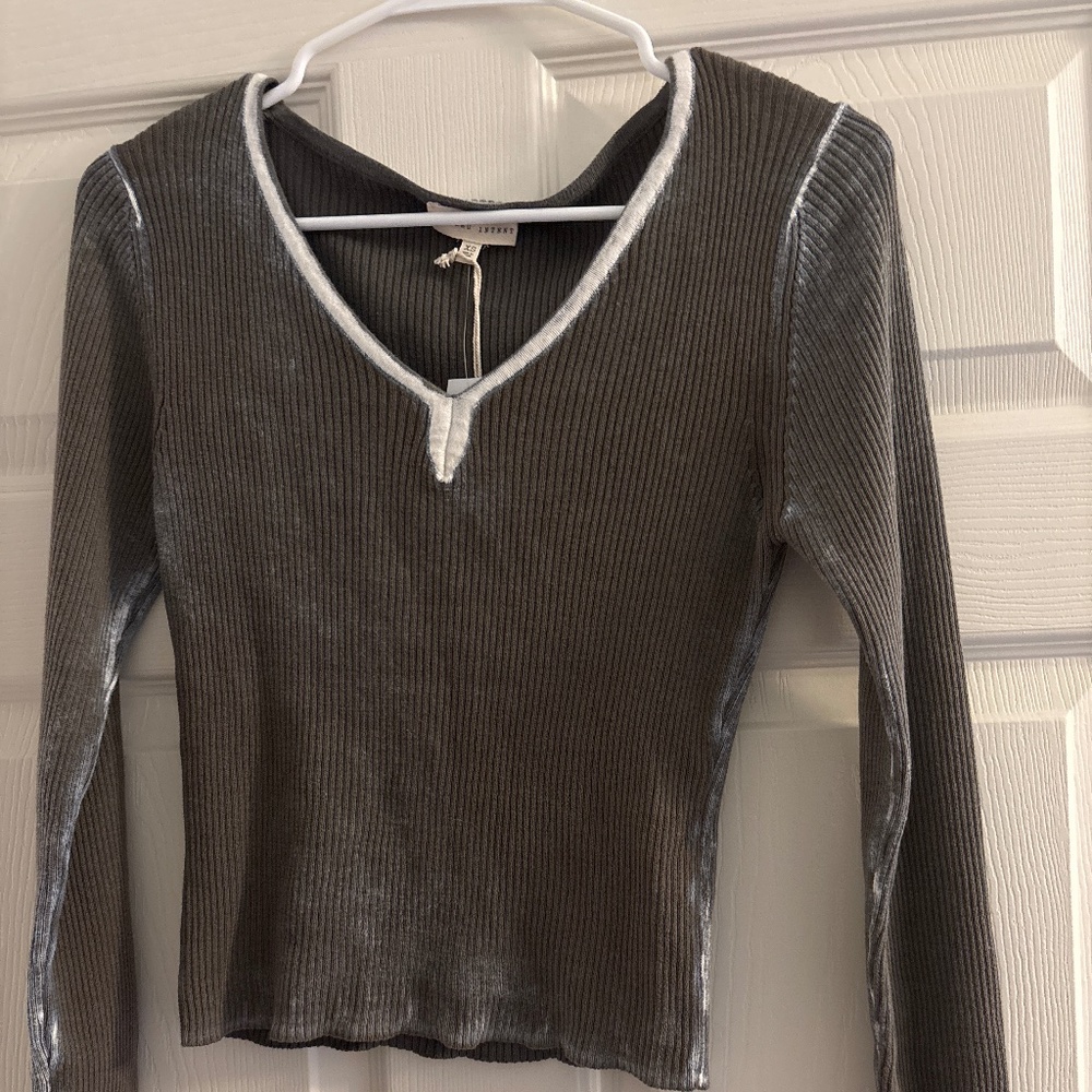 XS Gilded Intent distressed long sleeve